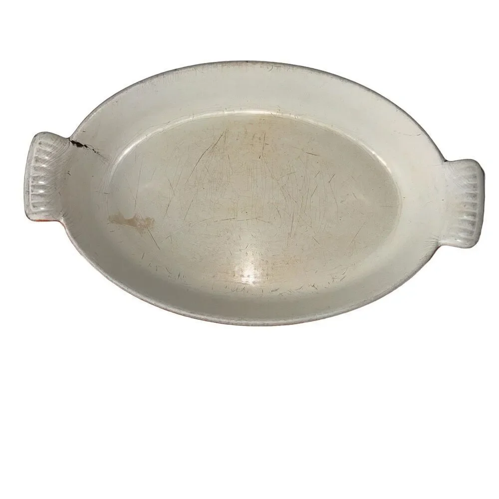 Descoware‎ 14-D Oval Enameled Cast Iron Au Gratin Baking Dish Pan FE Belgium
